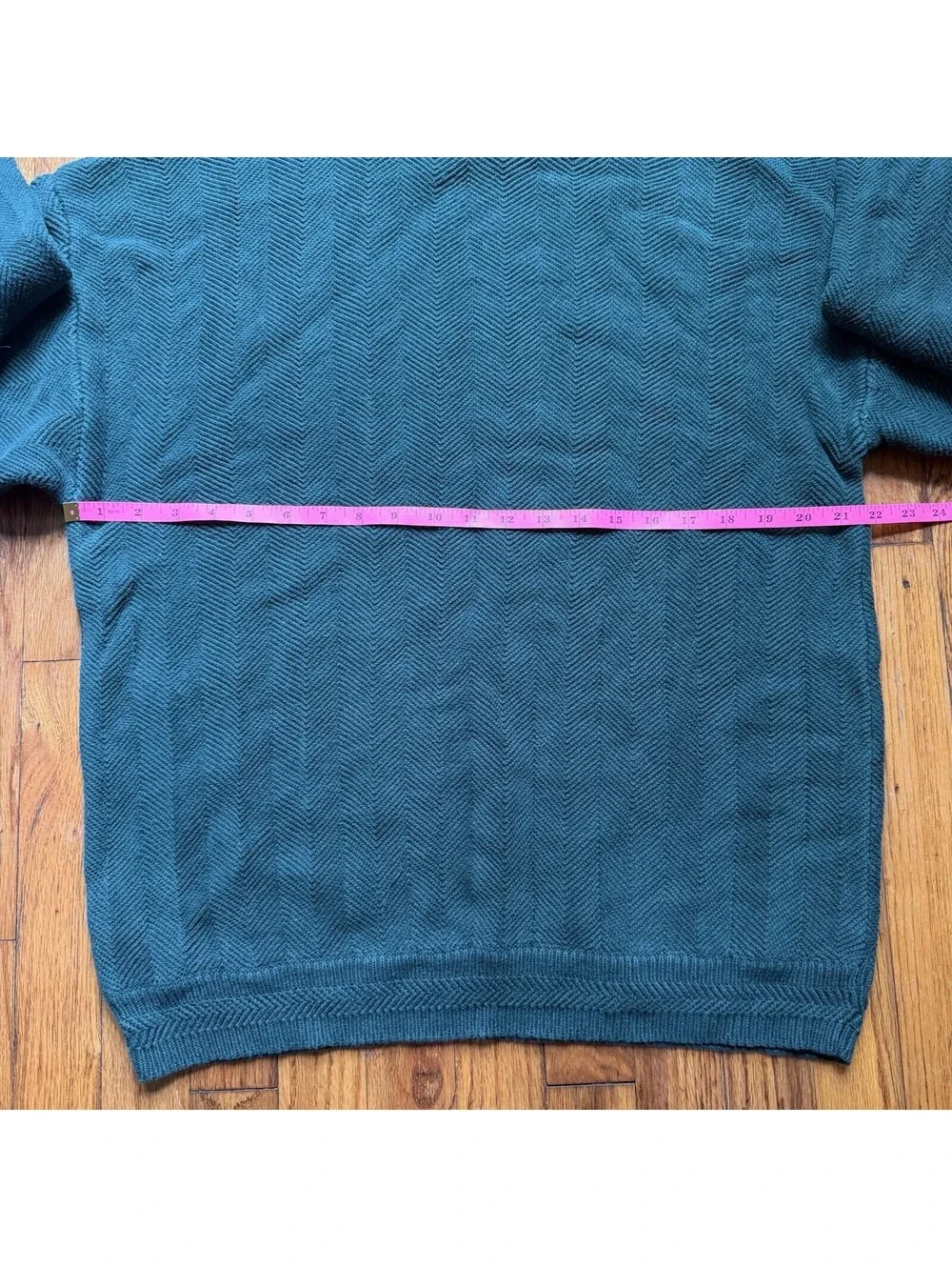 VTG Ralph Lauren Chaps Sweater Mens L Green Hand Framed Chevron Knit Sweatshirt